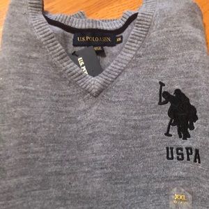 Us Polo Assn Mens Nwt Grey Sweater Vest 